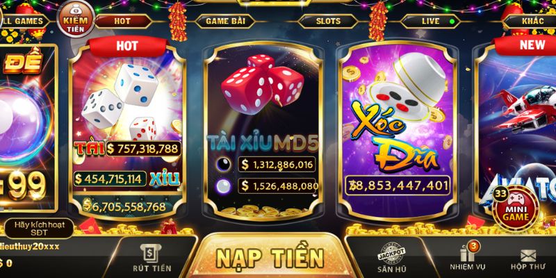 Giao diện của sảnh hot game tại Top88 được thiết kế rất bắt mắt  